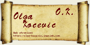 Olga Kočević vizit kartica